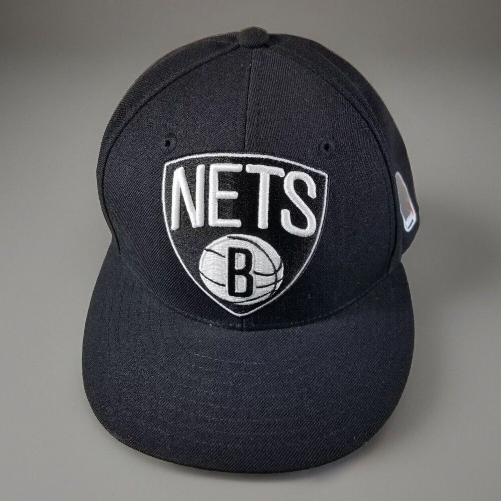Brooklyn Nets Hat NBA Mitchell & Ness Snapback Cap 100% Wool Mens 7 3/8
